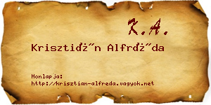Krisztián Alfréda névjegykártya